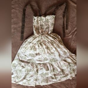 En Saison Cream and Green Maxi Dress